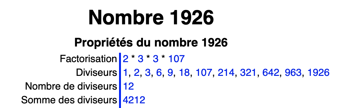 Propriété du nombre 1926