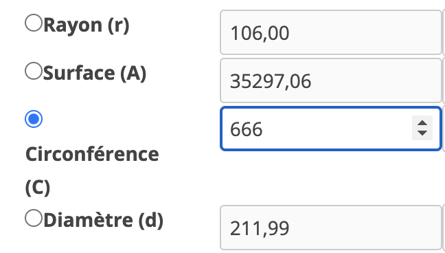 Circonférence 666